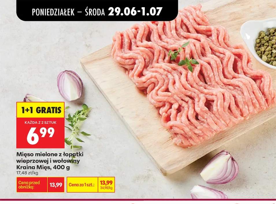 Mięso mielone z łopatki wieprzowej i wołowej Kraina Mięs