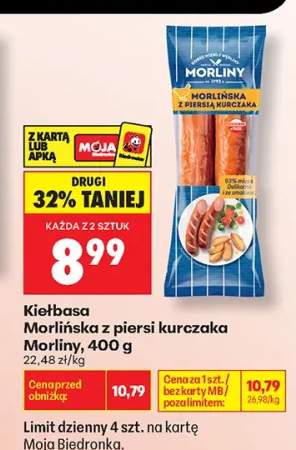 Kiełbasa Morlińska z piersi kurczaka Morliny