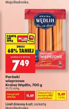 Parówki wieprzowe Kraina Wędlin