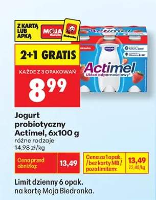 Jogurt probiotyczny Danone Actimel 6-pak 100 g