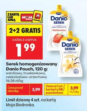Serek homogenizowany Danone Danio Pouch truskawkowy +2 warianty
