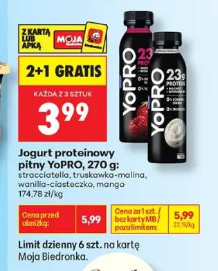 Jogurt proteinowy pitny Danone YoPRO stracciatella +3 warianty