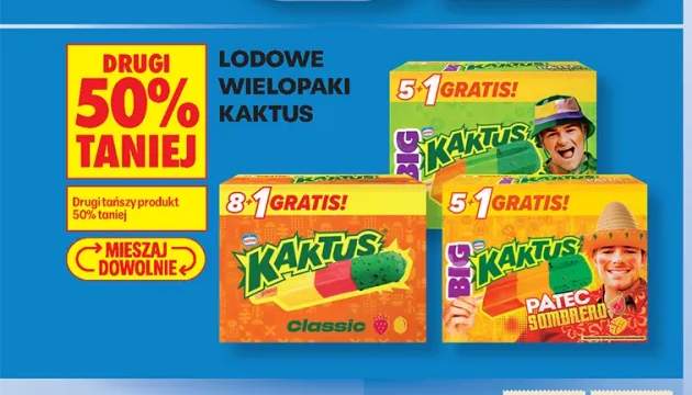 Lody wielopak Kaktus Classic 8+1 gratis +2 warianty