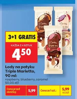 Lody na patyku Triple Marletto raspberry +2 warianty