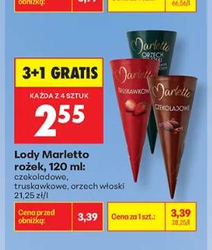 Lody Marletto rożek czekoladowe +2 warianty