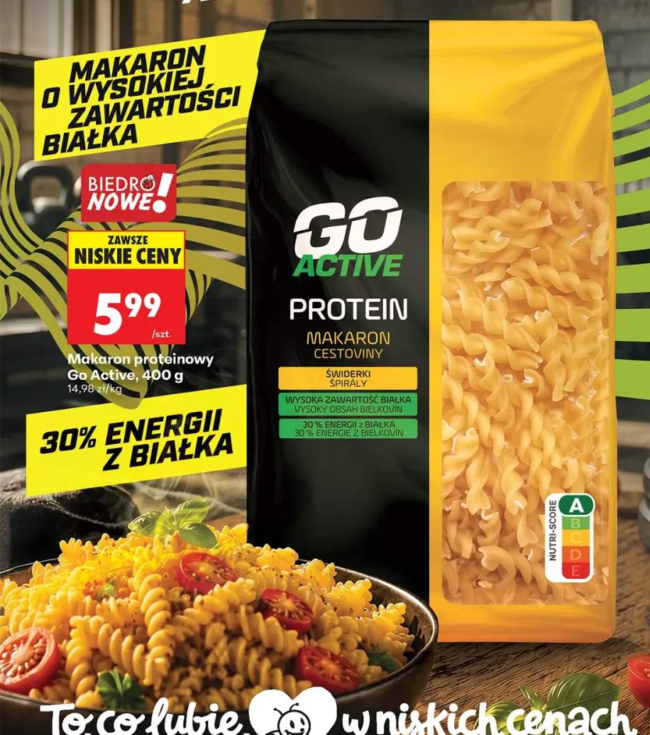Makaron proteinowy świderki Go Active