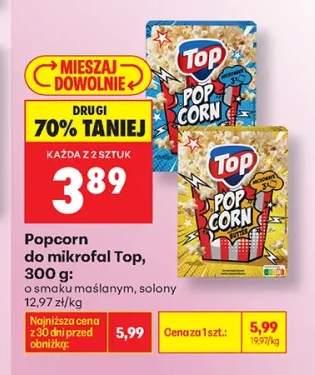 Popcorn do mikrofal o smaku maślanym Top +1 wariant