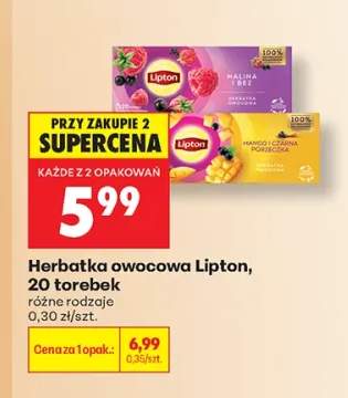 Herbatka owocowa Lipton Malina i Bez +1 wariant
