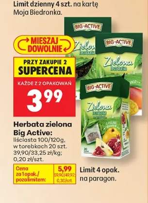 Herbata zielona Big Active liściasta +1 wariant