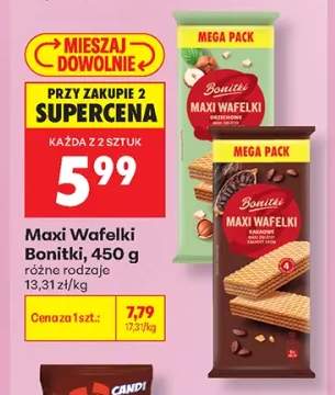 Maxi wafelki kakaowe Bonitki +1 wariant