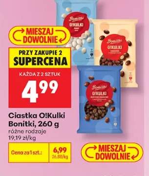 Ciastka O!Kulki mleczno-kakaowe Bonitki +2 warianty