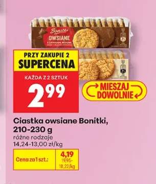Ciastka owsiane z czekoladą mleczną Bonitki +1 wariant