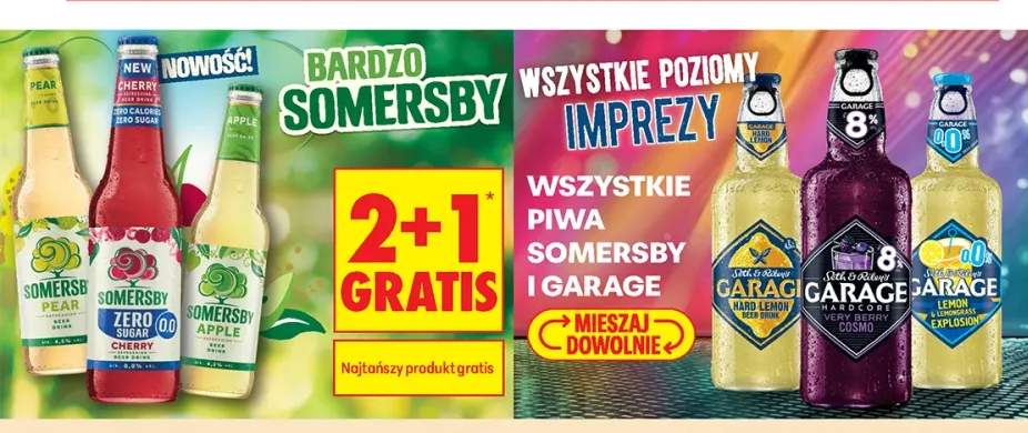 Piwa Somersby i Garage +6 wariantów