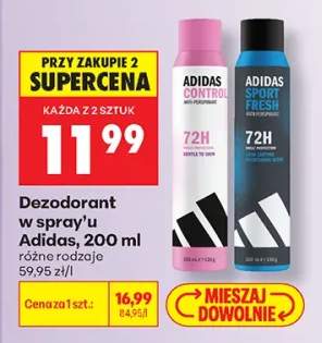 Dezodorant w spray'u Adidas Control +1 wariant