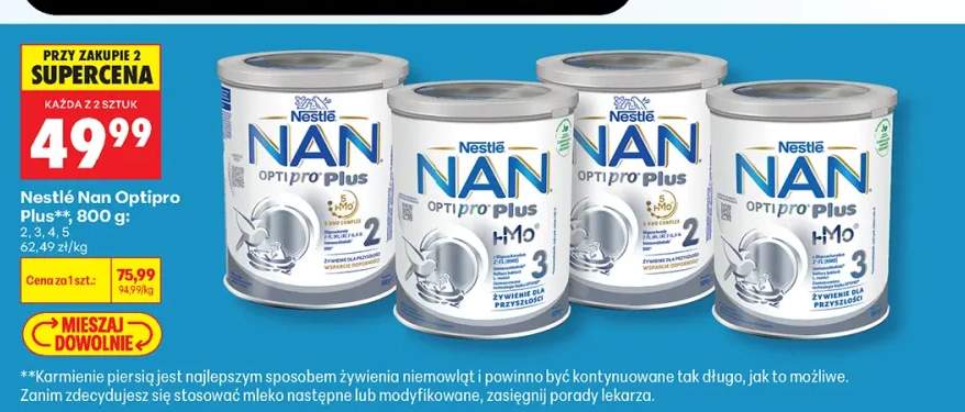 Mleko modyfikowane Nestlé Nan Optipro Plus 2 +3 warianty