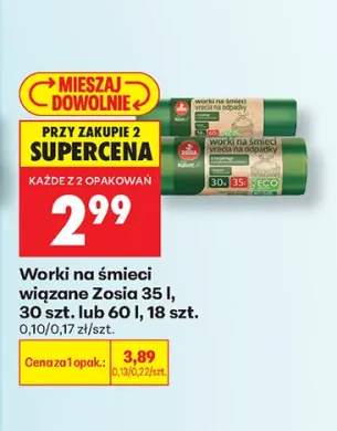Worki na śmieci wiązane Zosia 35 l +1 wariant