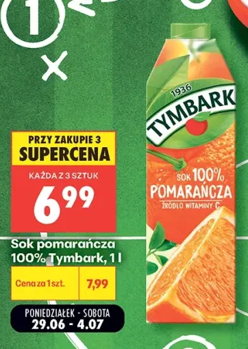 Sok pomarańczowy 100% Tymbark