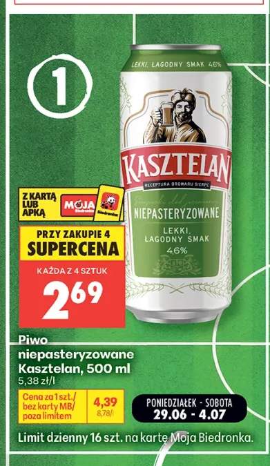 Piwo niepasteryzowane Kasztelan