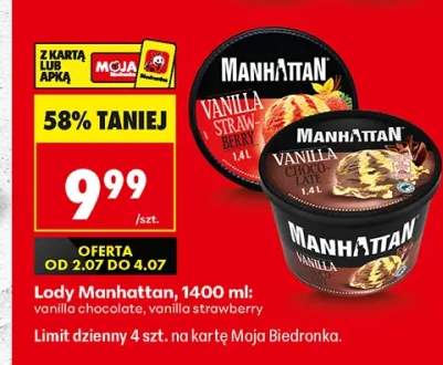 Lody Manhattan Vanilla Strawberry +1 wariant