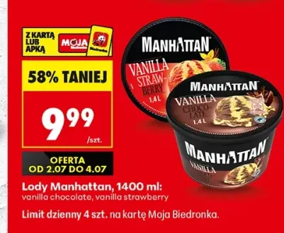 Lody Manhattan Vanilla Strawberry +1 wariant
