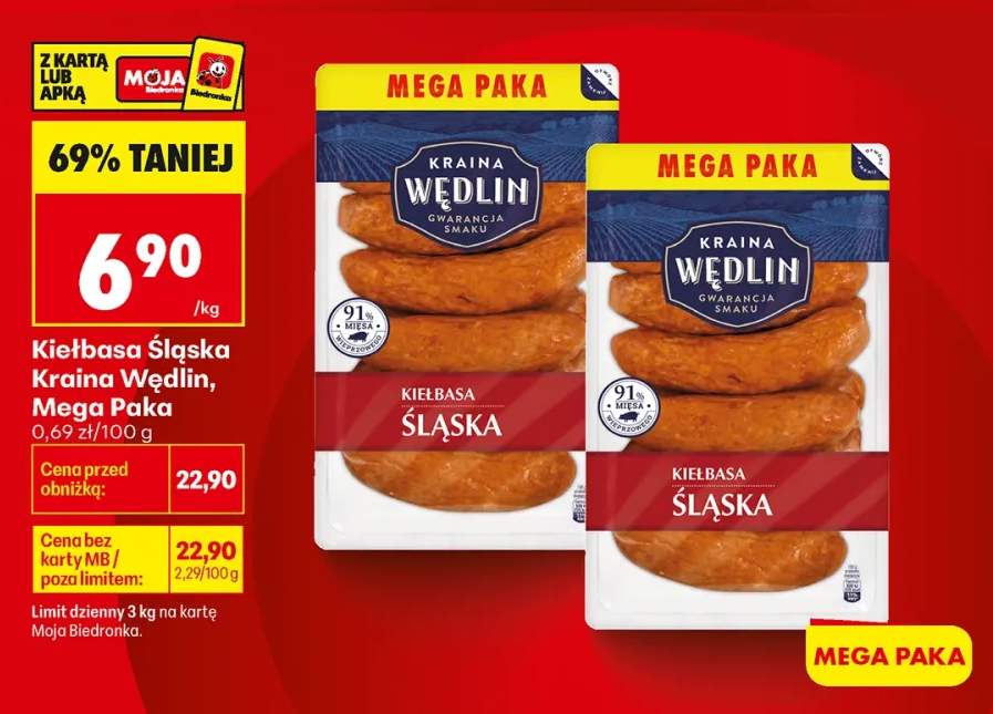 Kiełbasa Śląska Kraina Wędlin Mega Paka
