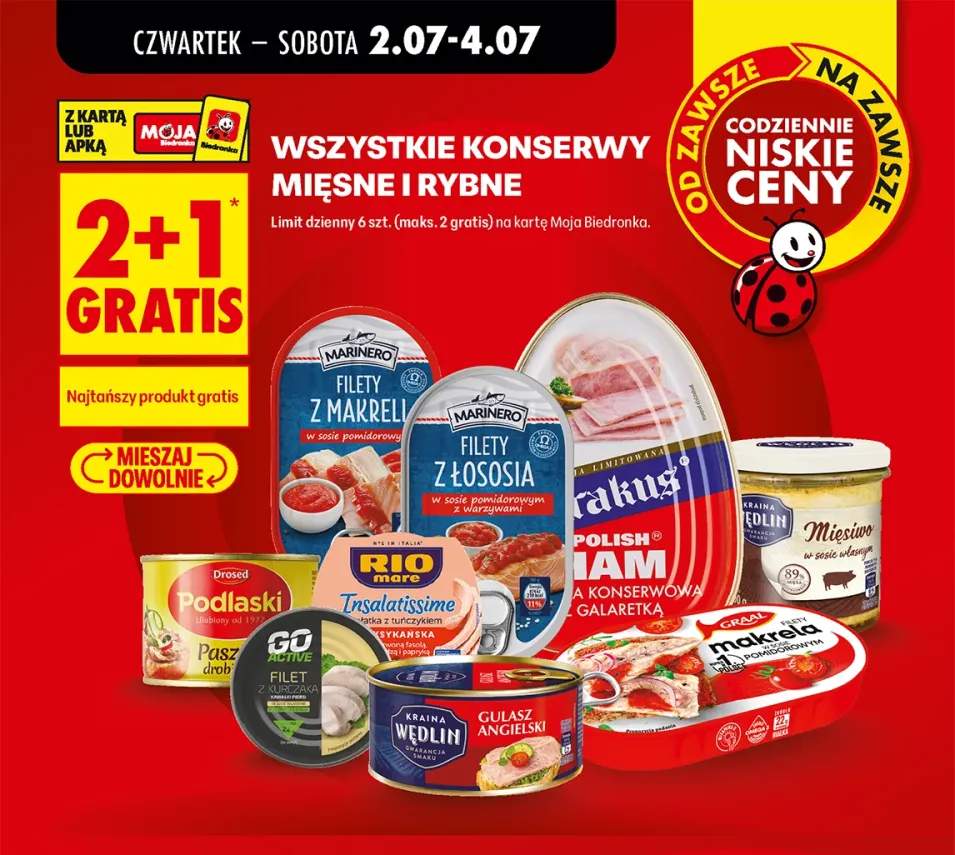 Konserwy mięsne i rybne +9 wariantów