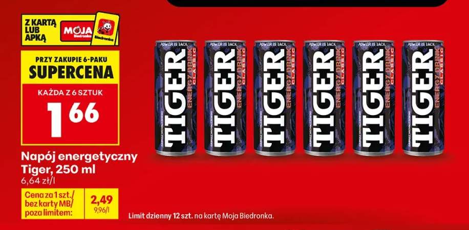 Napój energetyczny Tiger Classic 6-pak 250 ml
