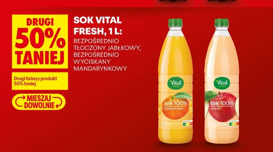 Sok mandarynkowy bezpośrednio wyciskany Vital Fresh +1 wariant