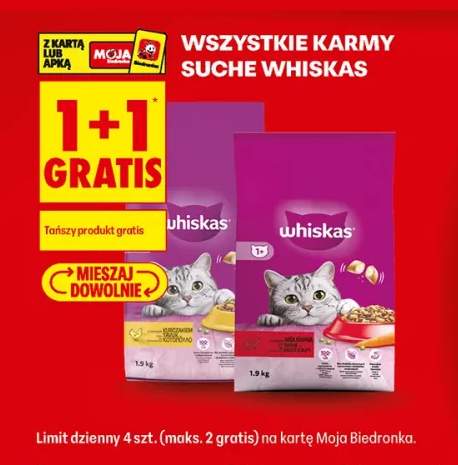 Karmy suche dla kotów Whiskas +2 warianty