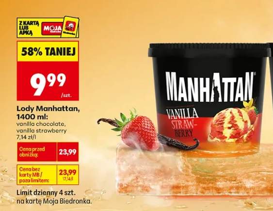 Lody Manhattan vanilla strawberry