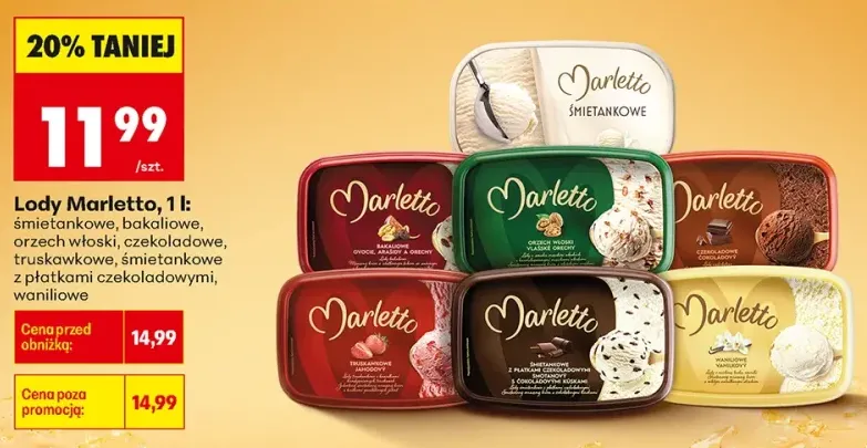 Lody śmietankowe Marletto +6 wariantów