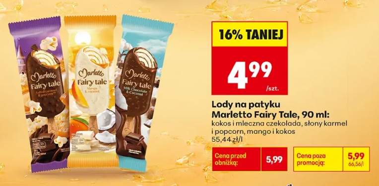 Lody na patyku kokos i mleczna czekolada Marletto Fairy Tale +2 warianty