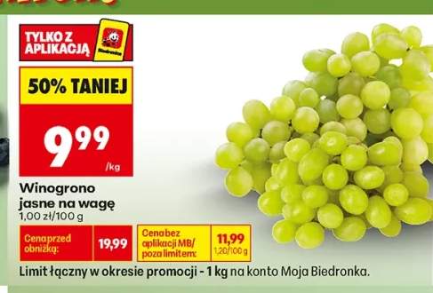 Winogrono jasne na wagę