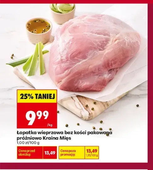 Łopatka wieprzowa bez kości pakowana próżniowo Kraina Mięs