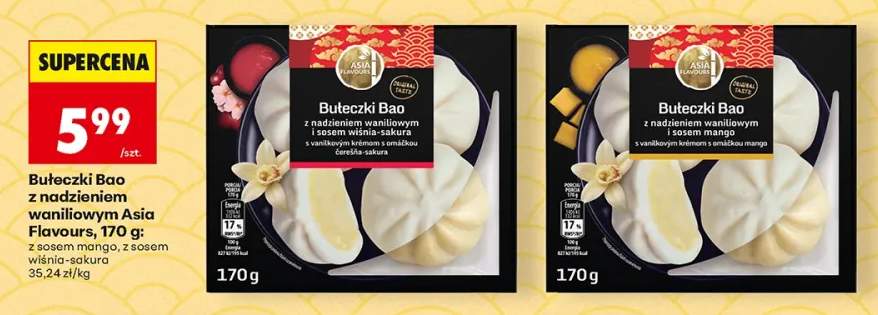 Bułeczki Bao z nadzieniem waniliowym i sosem wiśnia-sakura Asia Flavours +1 wariant