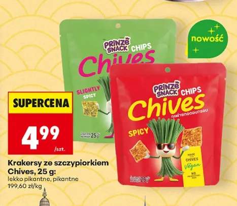 Krakersy ze szczypiorkiem Prinze Snack Chives lekko pikantne +1 wariant