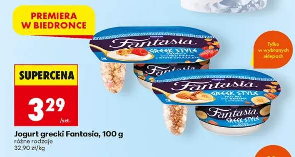 Jogurt grecki Fantasia Greek Style z orzechami bananem i czekoladą +1 wariant