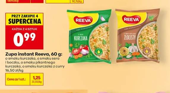 Zupa instant Reeva o smaku kurczaka +4 warianty