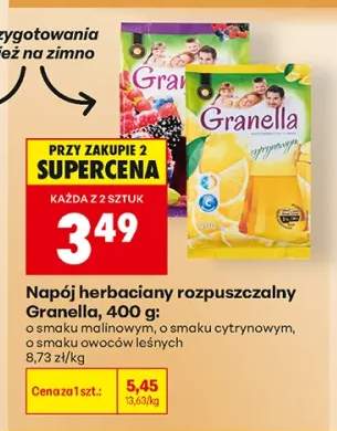 Napój herbaciany rozpuszczalny Granella o smaku malinowym +2 warianty