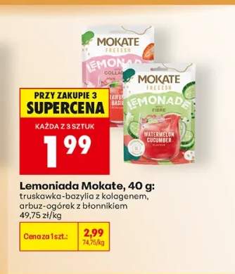 Lemoniada Mokate truskawka-bazylia z kolagenem +1 wariant