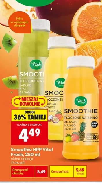 Smoothie HPP Vital Fresh jabłko kiwi banan +2 warianty