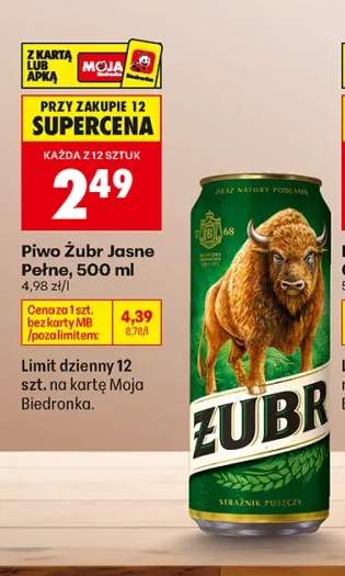 Piwo Żubr Jasne Pełne