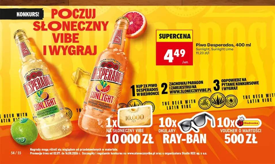 Piwo Desperados Sunlight Lime +1 wariant