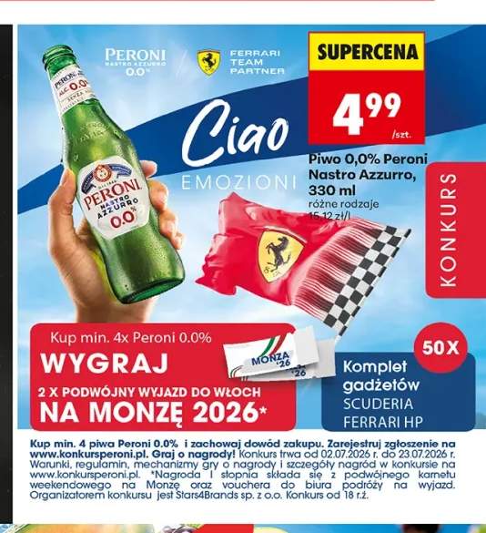Piwo bezalkoholowe Peroni Nastro Azzurro
