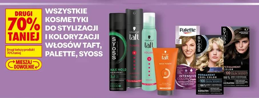 Kosmetyki do stylizacji i koloryzacji włosów Taft, Palette, Syoss +7 wariantów