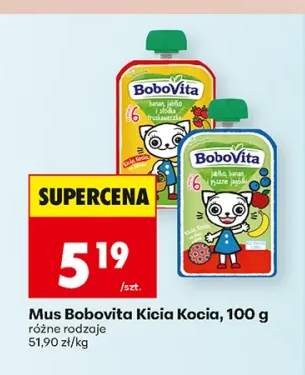 Mus owocowy BoboVita Kicia Kocia banan jabłko truskawka +1 wariant