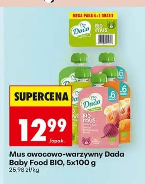 Mus owocowo-warzywny Dada Baby Food BIO 5-pak 100 g