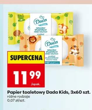 Nawilżany papier toaletowy Dada Kids 3-pak