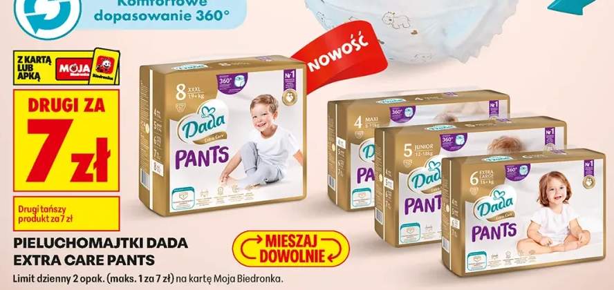 Pieluchomajtki Dada Extra Care Pants rozmiar 4 Maxi +3 warianty