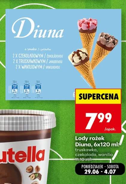 Lody rożek Diuna 6-pak